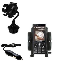 Gomadic Samsung SGH-i550w Auto Cup Holder with Car Charger - Uses TipExchange