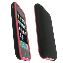 Eforcity Silicone Skin Case for Apple iPhone 3G, Black w/ Pink Trim by Eforcity