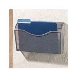 Rolodex Corporation Single Pocket Wire Mesh Wall File, Pewter, 14w x 3 3/8d x 8 1/2h