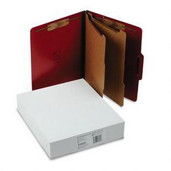S And J Paper/Gussco Manufacturing Six Section Classification Folios with Fasteners, Letter, Executive Red, 10/Box