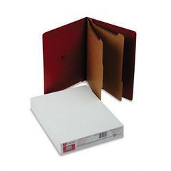 Universal Office Products Six Section Pressboard End Tab Classification Folders, Bright Red, Letter, 10/Bx