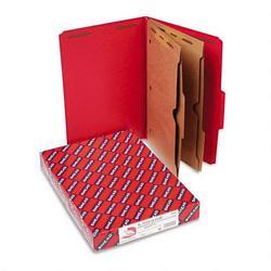 Smead Manufacturing Co. Six Section Pressboard Folders with 2 Pocket Dividers, Legal, Bright Red, 10/Box
