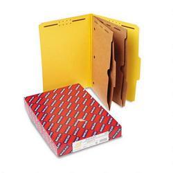 Smead Manufacturing Co. Six Section Pressboard Folders with 2 Pocket Dividers, Legal, Yellow, 10/Box