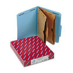 Smead Manufacturing Co. Six Section Pressboard Folders with 2 Pocket Dividers, Letter, Blue, 10/Box