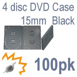 Bastens Slim Quad / 4 disc DVD / CD Album Case 15mm black with overwrap