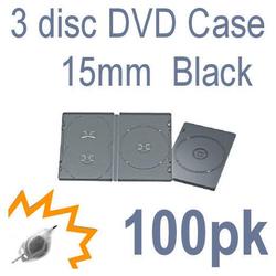 Bastens Slim Triple / 3 disc DVD / CD Album Case 15mm black with overwrap