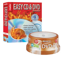 ROXIO - DIVISION OF SONIC SOLUTIONS Sonic Solutions Roxio Easy CD & DVD Burning w/Memorex 16x DVD-R Media - 4.7GB - 25 Pack