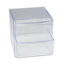 RubberMaid Spacemaker™ Plastic Drawer Cube Supplies Organizer, 2 Drawer, Clear