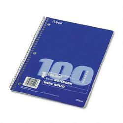 Mead Products Spiral® Bound Single Subject Wide Rule Notebook, 10 1/2 x 8 Size, 100 Sheets