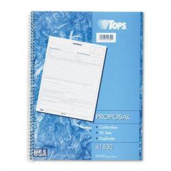 Tops Business Forms Spiralbound Proposal Form Book, Carbonless 2 Part, 11 x 8 1/2, 50 Sets/Black