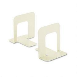 Universal Office Products Standard Deluxe Metal Bookends, Nonskid Padded Base, Putty Enamel
