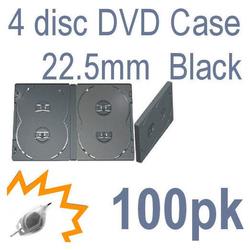 Bastens Standard Quad / 4 disc DVD / CD Album Case 22.5mm black with overwrap