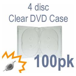 Bastens Standard Quad / 4 disc DVD / CD Album Case 22mm translucent with overwrap
