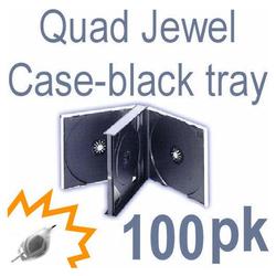 Bastens Standard Quad / 4 disc Jewel CD / DVD Case black tray