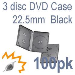 Bastens Standard Triple / 3 disc DVD / CD Album Case 22.5mm black with overwrap