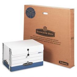 Fellowes Stax Tab® End Tab Steel Frame Storage File, Letter, White/Blue, 6/Carton