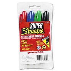 Faber Castell/Sanford Ink Company Super Sharpie® Permanent Markers, Four Color Set, Black, Red, Blue, Green