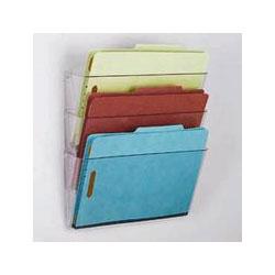 Universal Office Products Three Pocket Wall File Starter Set, Letter Size, Clear