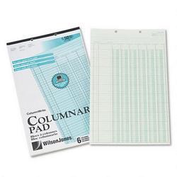 Wilson Jones/Acco Brands Inc. Top Punched Columnar Pad, 8 1/2 x 14, Six 8 Unit Columns, Ruled One Side