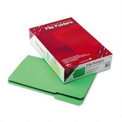 Smead Manufacturing Co. Top Tab File Folders, Double Ply Top, 1/3 Cut, Legal, Green, 100/Box
