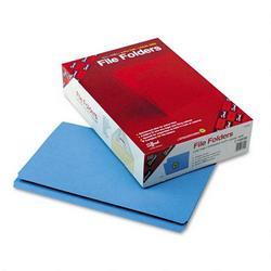 Smead Manufacturing Co. Top Tab File Folders, Double Ply Top, Straight Cut, Legal, Blue, 100/Box