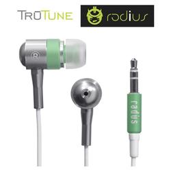 Radius Tru-Tune Ultra-light Aluminum Earbuds W/ Noise Isolation, iPhone Compatible - Matches Green 3G Nano