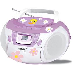 Tweety TW4028 Stereo CD Boombox with Cassette Player, Recorder and AM/FM Radio