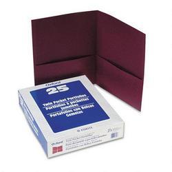 Esselte Pendaflex Corp. Twin Pocket Leatherette Grained Portfolios, Burgundy, 25/Box