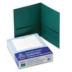 Esselte Pendaflex Corp. Twin Pocket Leatherette Grained Portfolios, Hunter Green, 25/Box