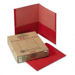 Esselte Pendaflex Corp. Twin Pocket Portfolios, Recycled, Red, 25/Box