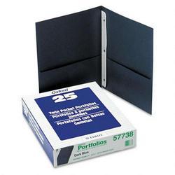 Esselte Pendaflex Corp. Twin Pocket Portfolios with Three Tang Fasteners, Dark Blue, 25/Box