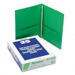 Esselte Pendaflex Corp. Twin Pocket Portfolios with Three Tang Fasteners, Light Green, 25 per Box