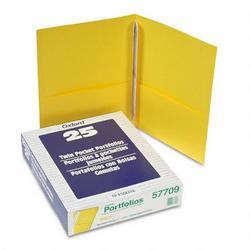 Esselte Pendaflex Corp. Twin Pocket Portfolios with Three Tang Fasteners, Yellow, 25 per Box