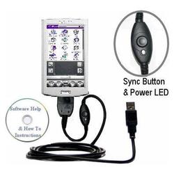 Bastens USB Sync Charge Cable with OneTouch Hotsyn Button for Sony Clie N PEG N610C with Help CD