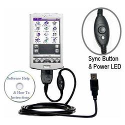 Bastens USB Sync Charge Cable with OneTouch Hotsyn Button for Sony Clie N PEG N610V with Help CD