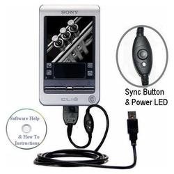 Bastens USB Sync Charge Cable with OneTouch Hotsyn Button for Sony Clie T415 with Help CD