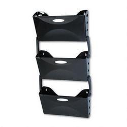 RubberMaid Ultra™ Hot File® Three Pocket Wall File Set, Letter Size, Black