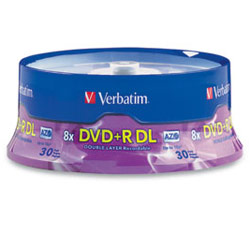VERBATIM CORPORATION Verbatim DVD+R DL 8.5GB 8X Branded 30pk Spindle