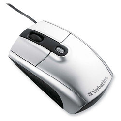 VERBATIM Verbatim Notebook Laser Mouse - Laser - USB - 3 x Button - Silver