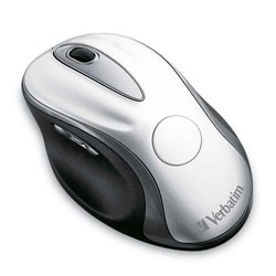 VERBATIM Verbatim Wireless Rechargeable Desktop Laser Mouse - Laser - USB - 5 x Button - Silver