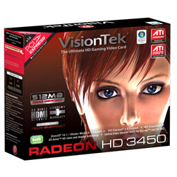 VISIONTEK VisionTek Radeon HD 3450 512MB DDR2 PCI-E 2.0 64-bit DirectX 10.1 Video Card