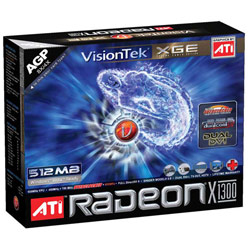 VISIONTEK Visiontek Radeon X1300 XGE 512MB AGP DDR2 DirectX 9 Video Card