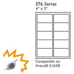 Bastens White Avery 5163 compatible 4x2 inch mailing labels Laser/Inkjet Printable (Ace 37600-C)