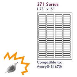 Bastens White Avery 5167 compatible 1-3/4x1/2 inch file folder labels (Ace 37100-C)