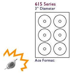 Bastens White Mini CD / DVD Label Sheet 3in Diameter 0.669in Hub Laser/Inkjet Printable (Ace 61500-25)