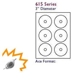 Bastens White Mini CD / DVD Label Sheet 3in Diameter 0.669in Hub Laser/Inkjet Printable (Ace 61500-C)