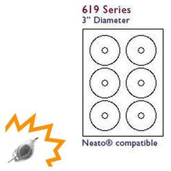 Bastens White Mini CD / DVD Neato compatible Label Sheet 3 Diameter Laser/Inkjet Printable (Ace 61900-C)