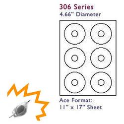 Bastens White Standard CD / DVD 11x17 Label Sheet Laser/Inkjet Printable large hub (Ace 30600-50)