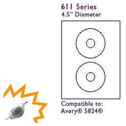 Bastens White Standard CD / DVD Avery 5824 compatible Label Sheet Laser/Inkjet Printable (Ace 61100-C)