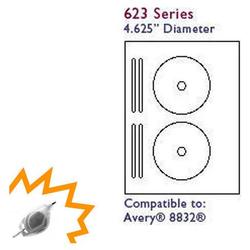 Bastens White Standard CD / DVD Avery 8832 compatible Label Sheet Laser/Inkjet Printable (Ace 62300-C)